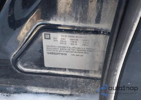 2015 Buick Lacrosse Leather from USA, damaged, VIN 1G4GB5G32FF199169